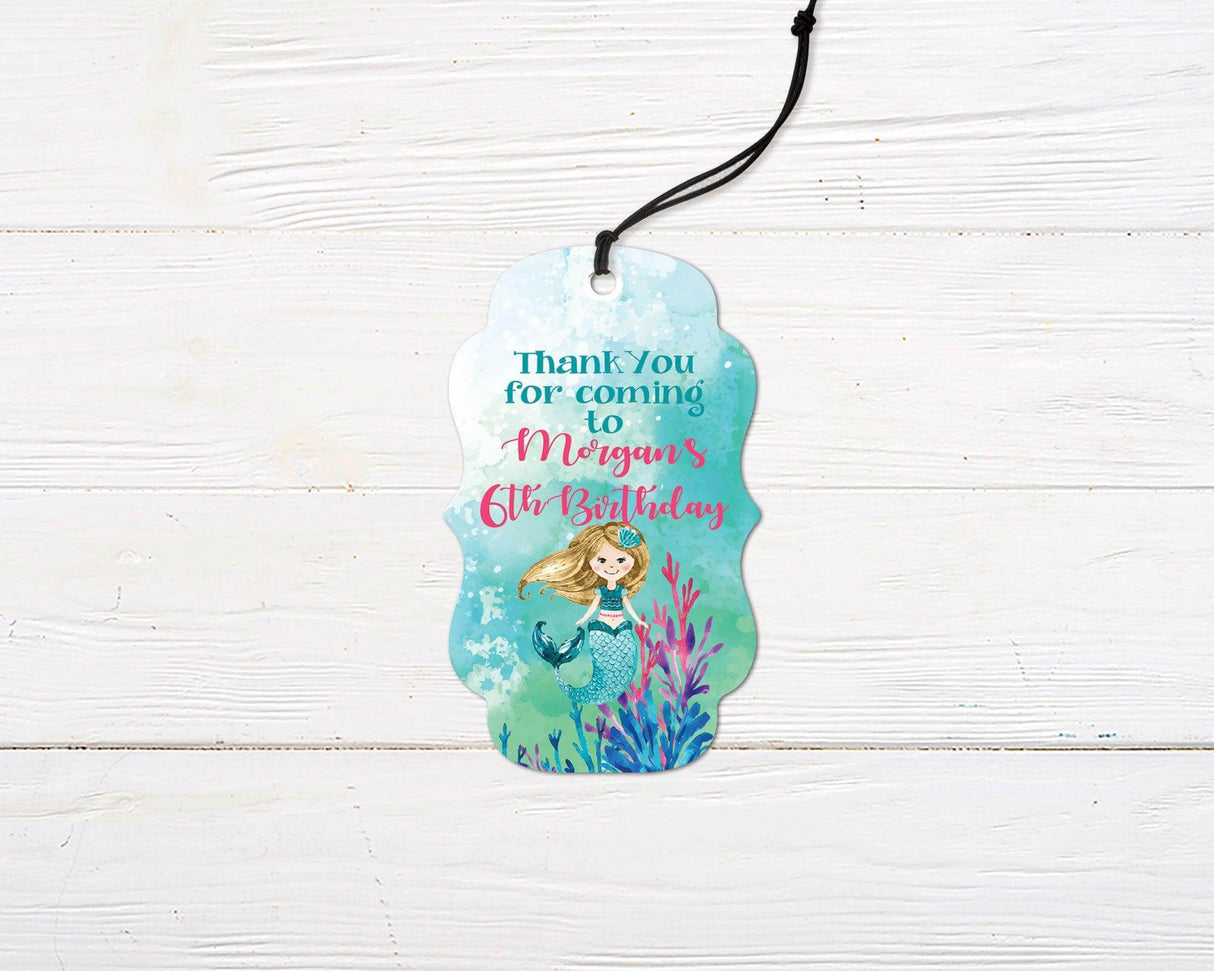 Mermaid Birthday Favor Tag - goprintplus