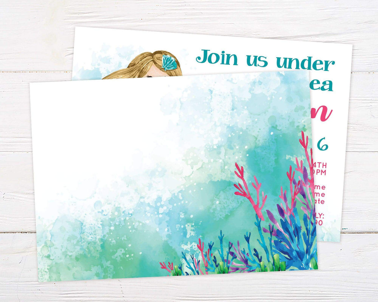 Mermaid Birthday Party Invitation - goprintplus