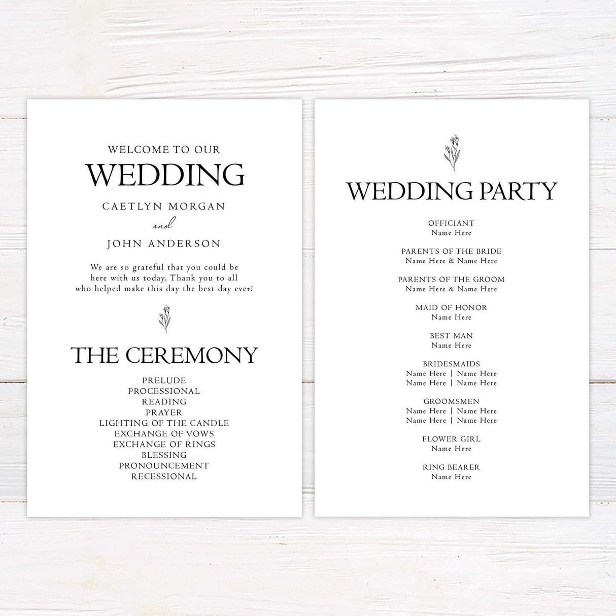 Minimal Flower Invitation - goprintplus