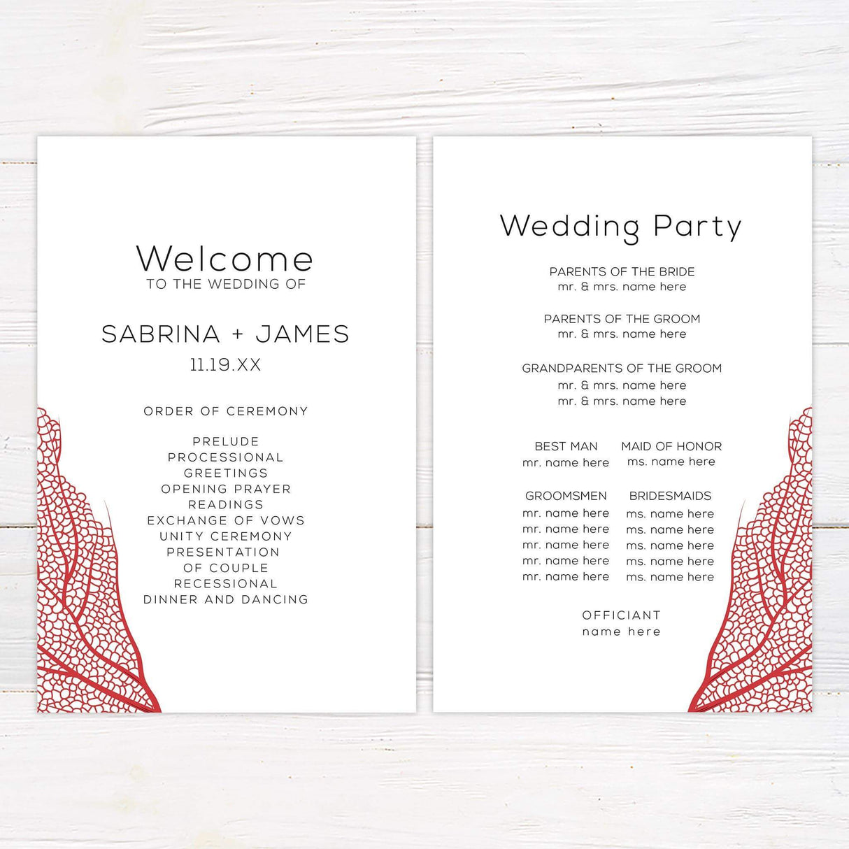 Minimal Leaf Invitations - goprintplus