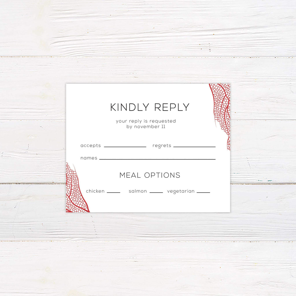 Minimal Leaf RSVP - goprintplus