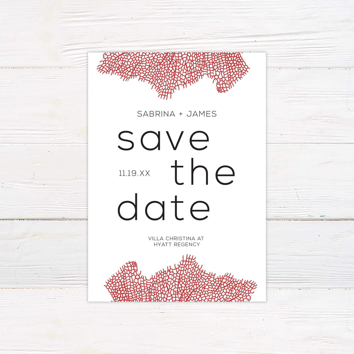 Minimal Leaf Save The Date - goprintplus