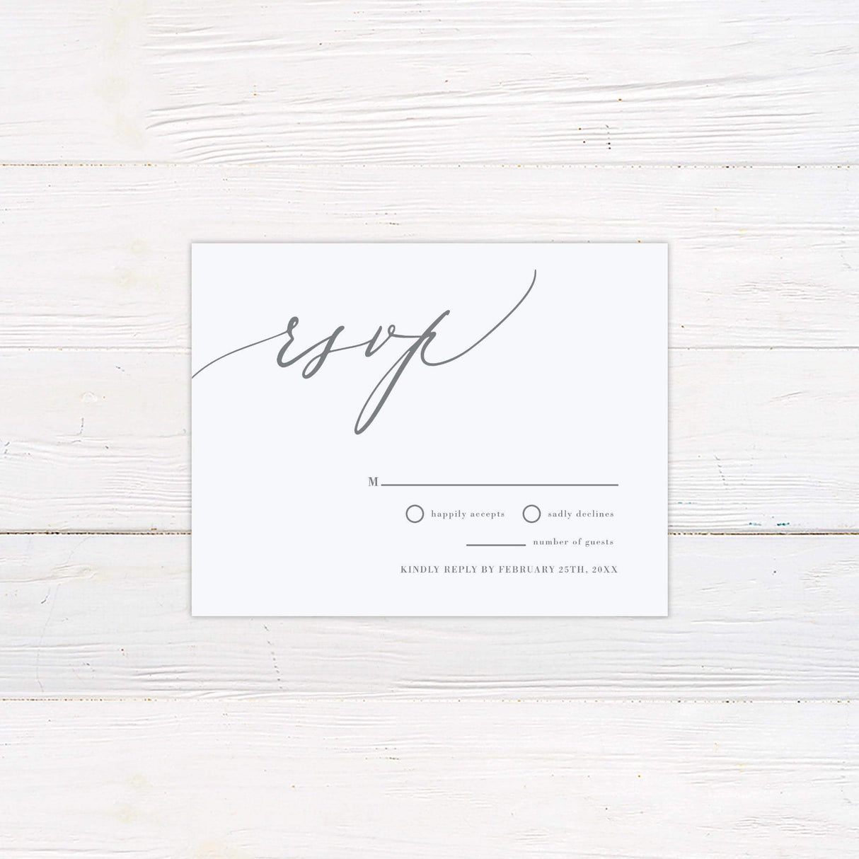 Minimalist Gray Script RSVP - goprintplus