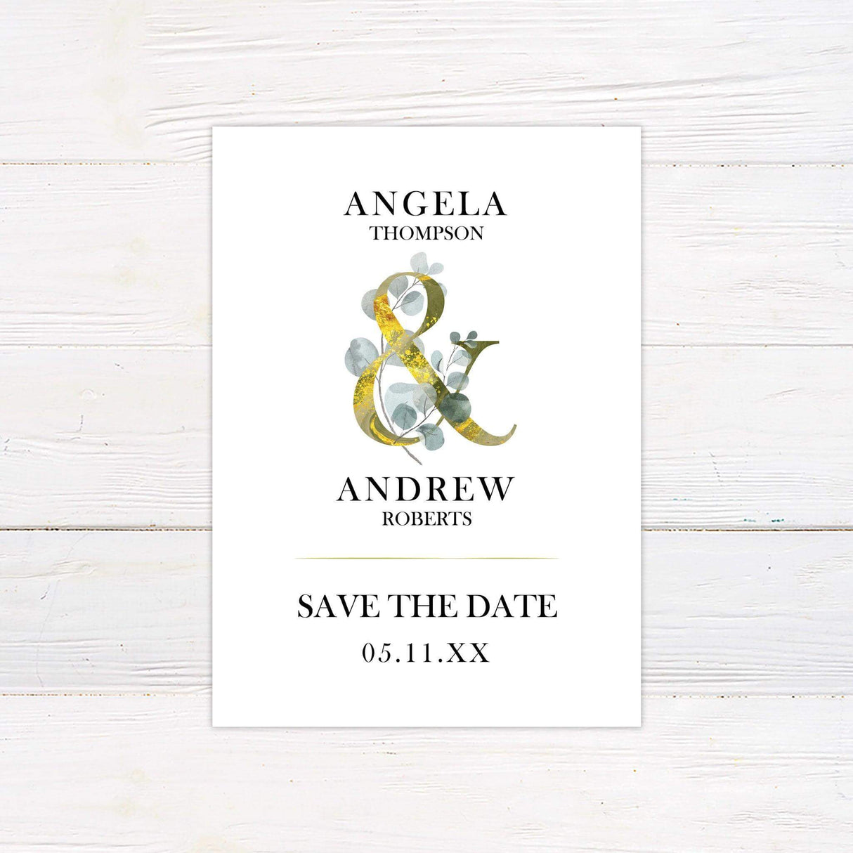 Minimalist Greenery Save The Date - goprintplus