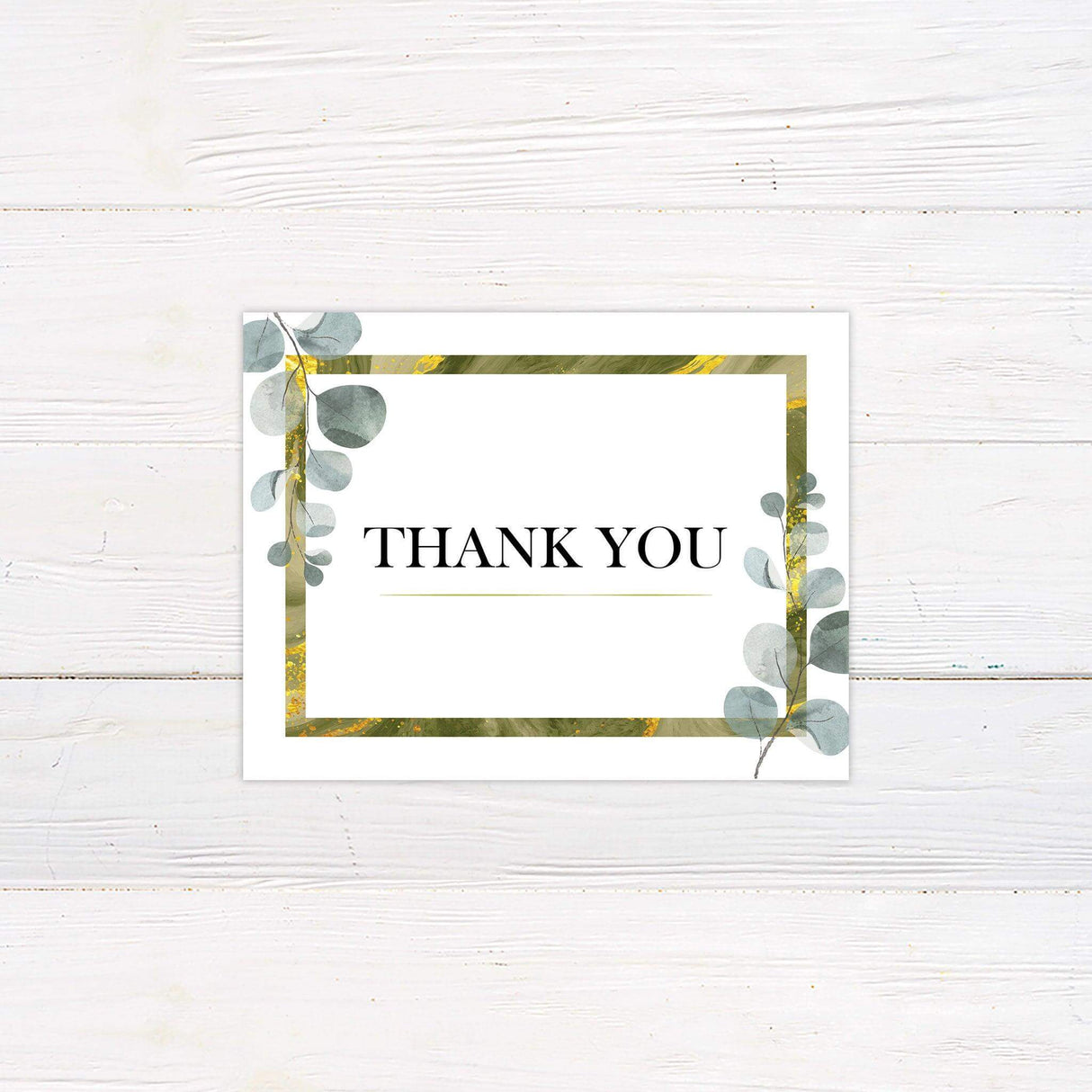 Minimalist Greenery Thank You Card - goprintplus