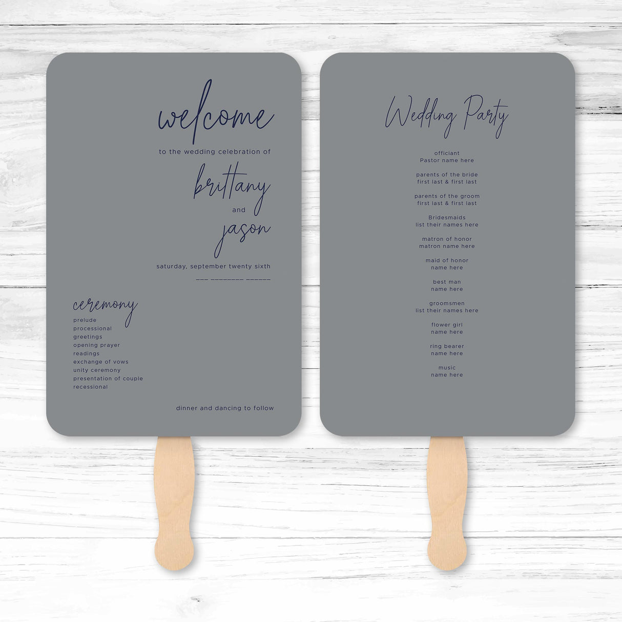 Specialty Paper Wedding or Event Program Fans