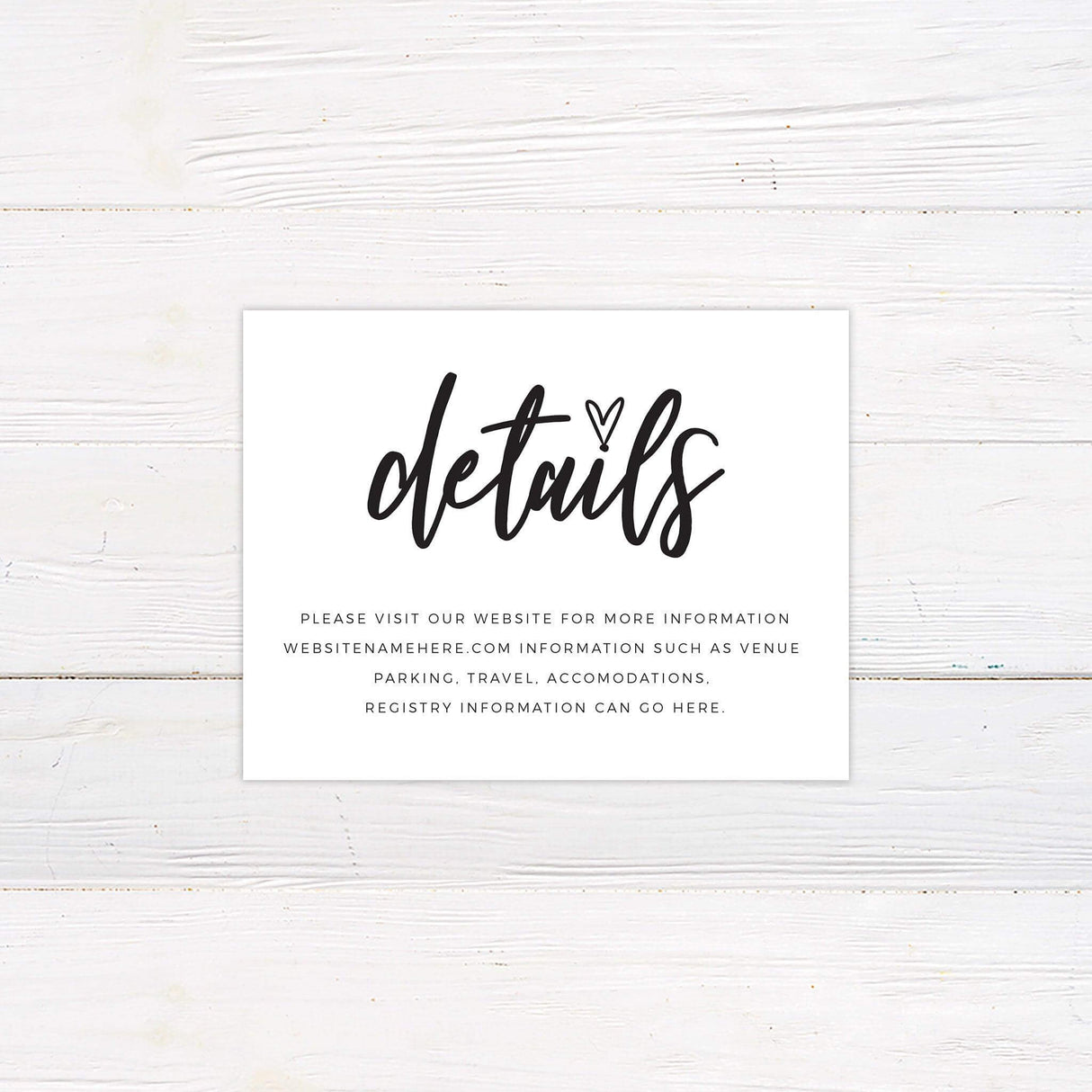 Modern Heart Details Card - goprintplus