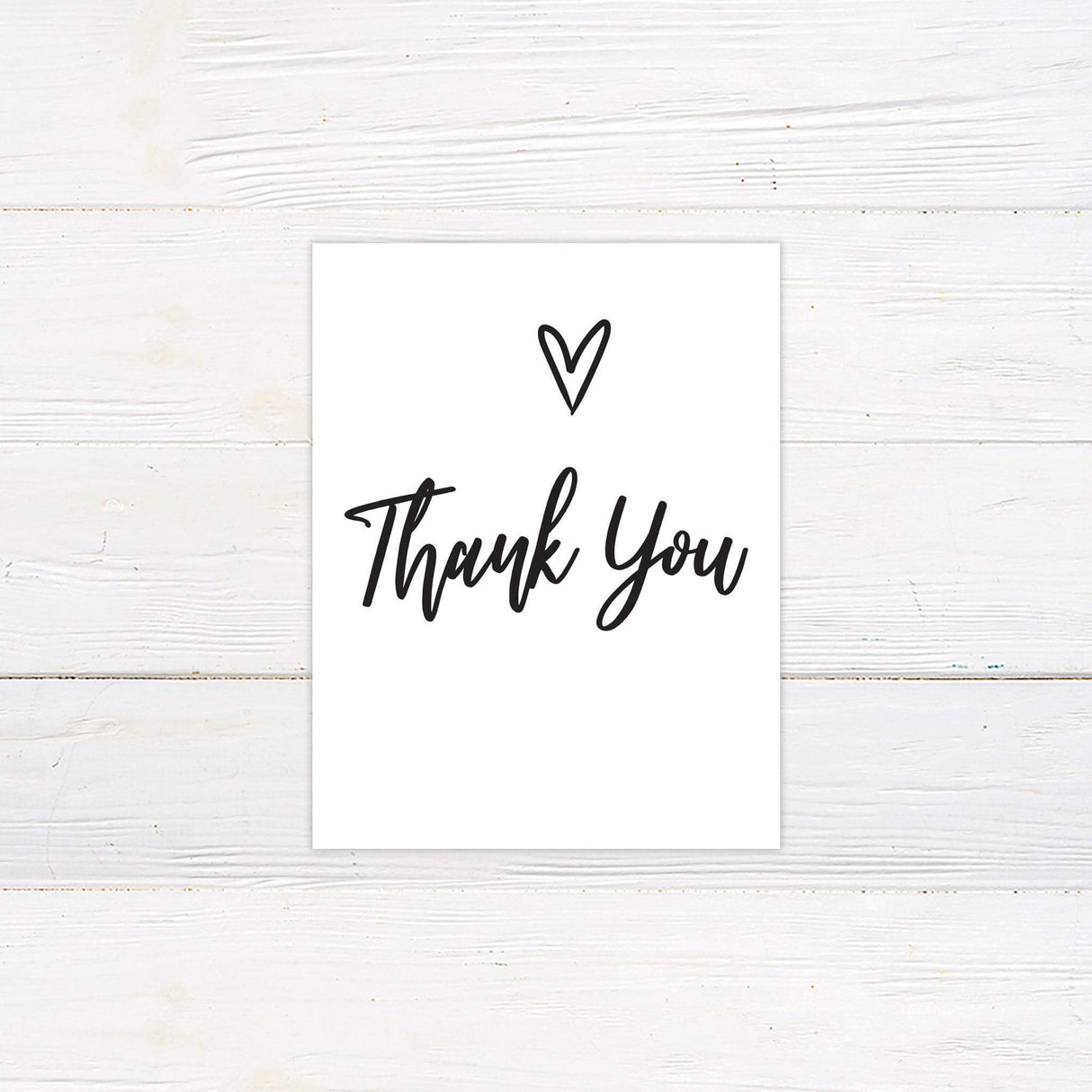 Modern Heart Thank You Card - goprintplus