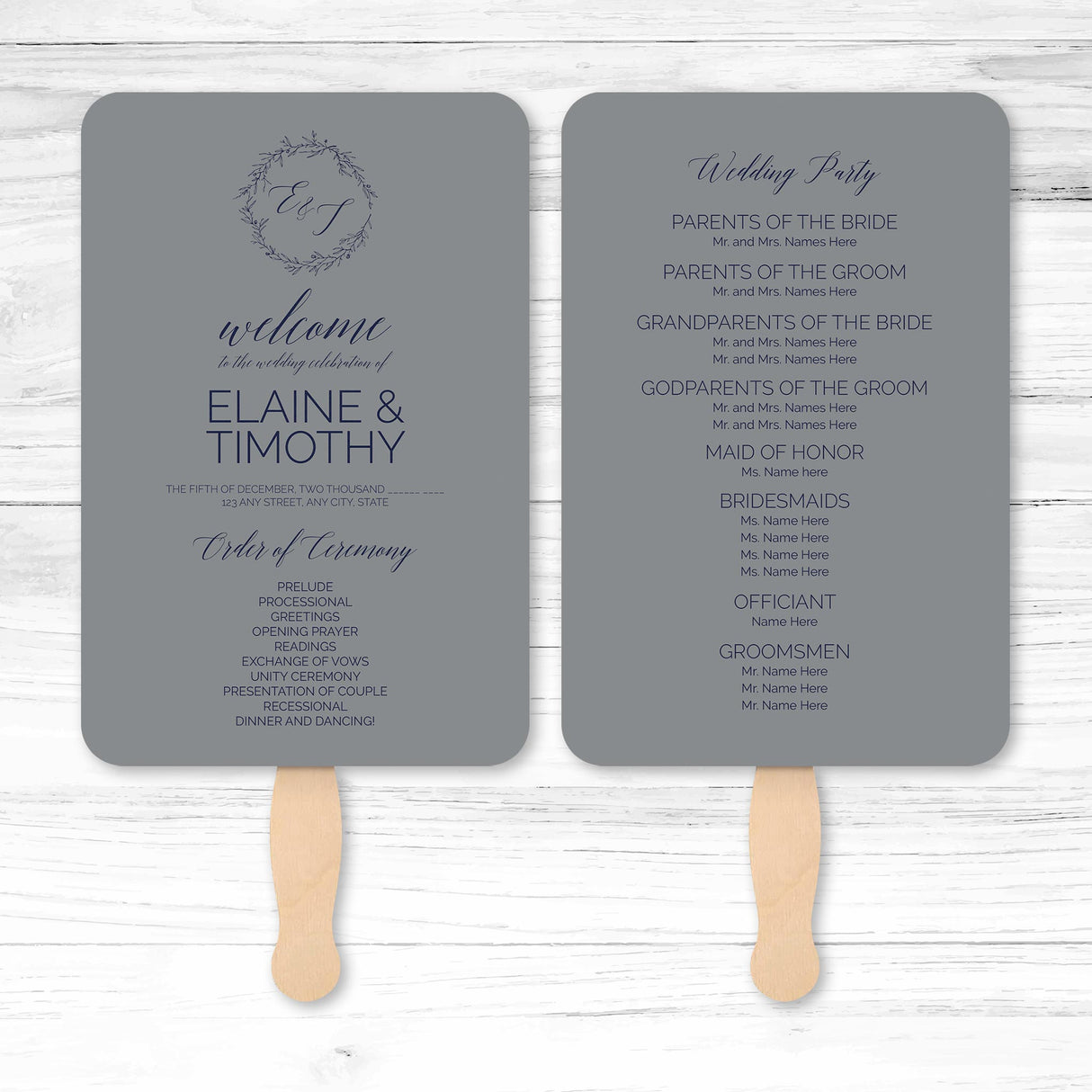 Specialty Paper Wedding or Event Program Fans