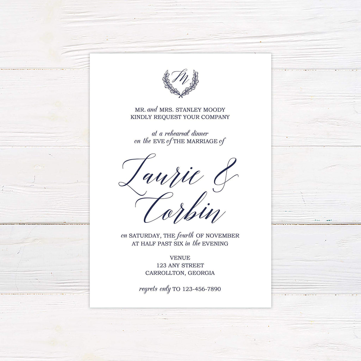 Monogram Crest Save The Date - goprintplus