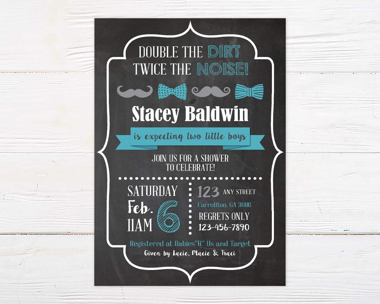 Mustaches and Bow Ties Shower - goprintplus