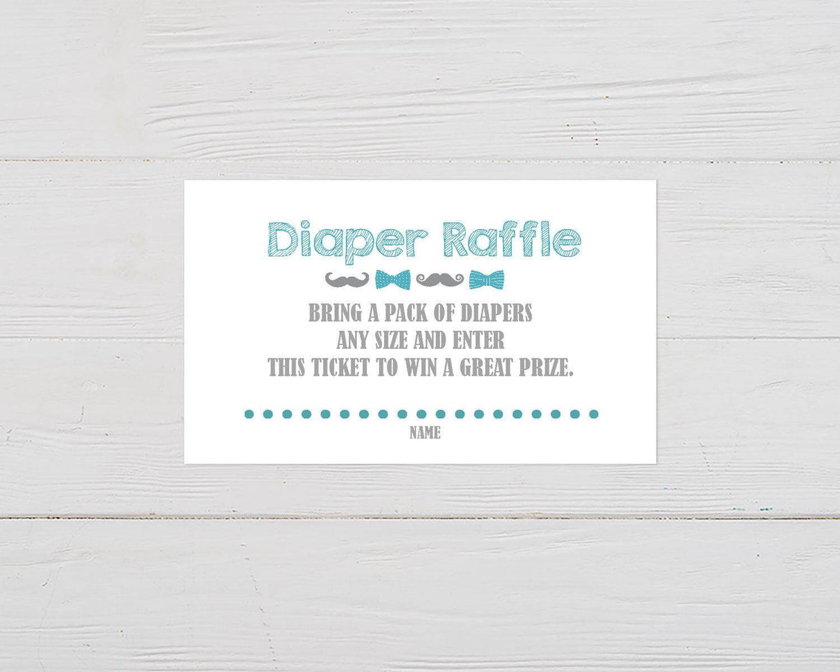 Mustaches and Bow Ties Diaper Raffle - goprintplus