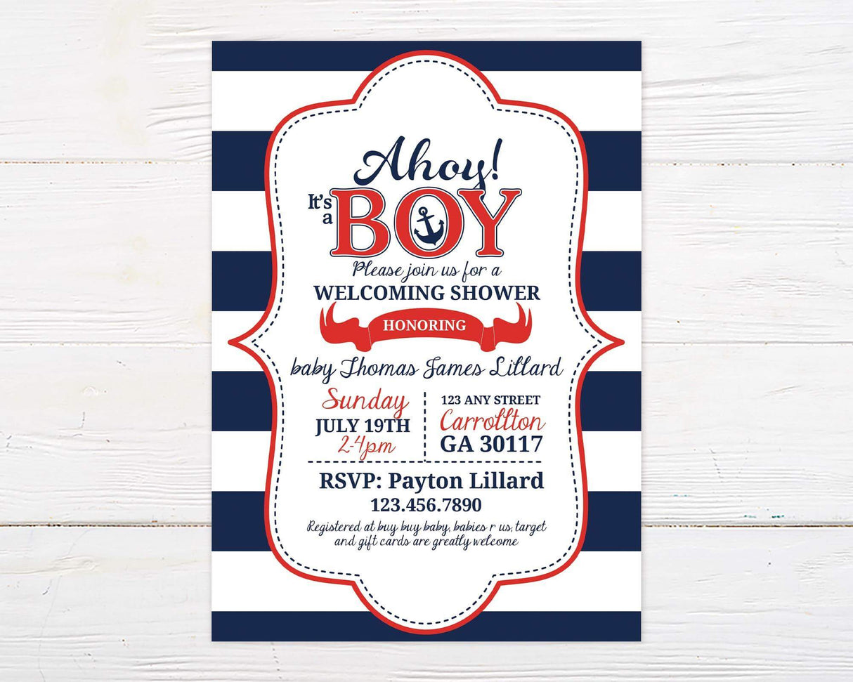 Nautical Boy Shower - goprintplus