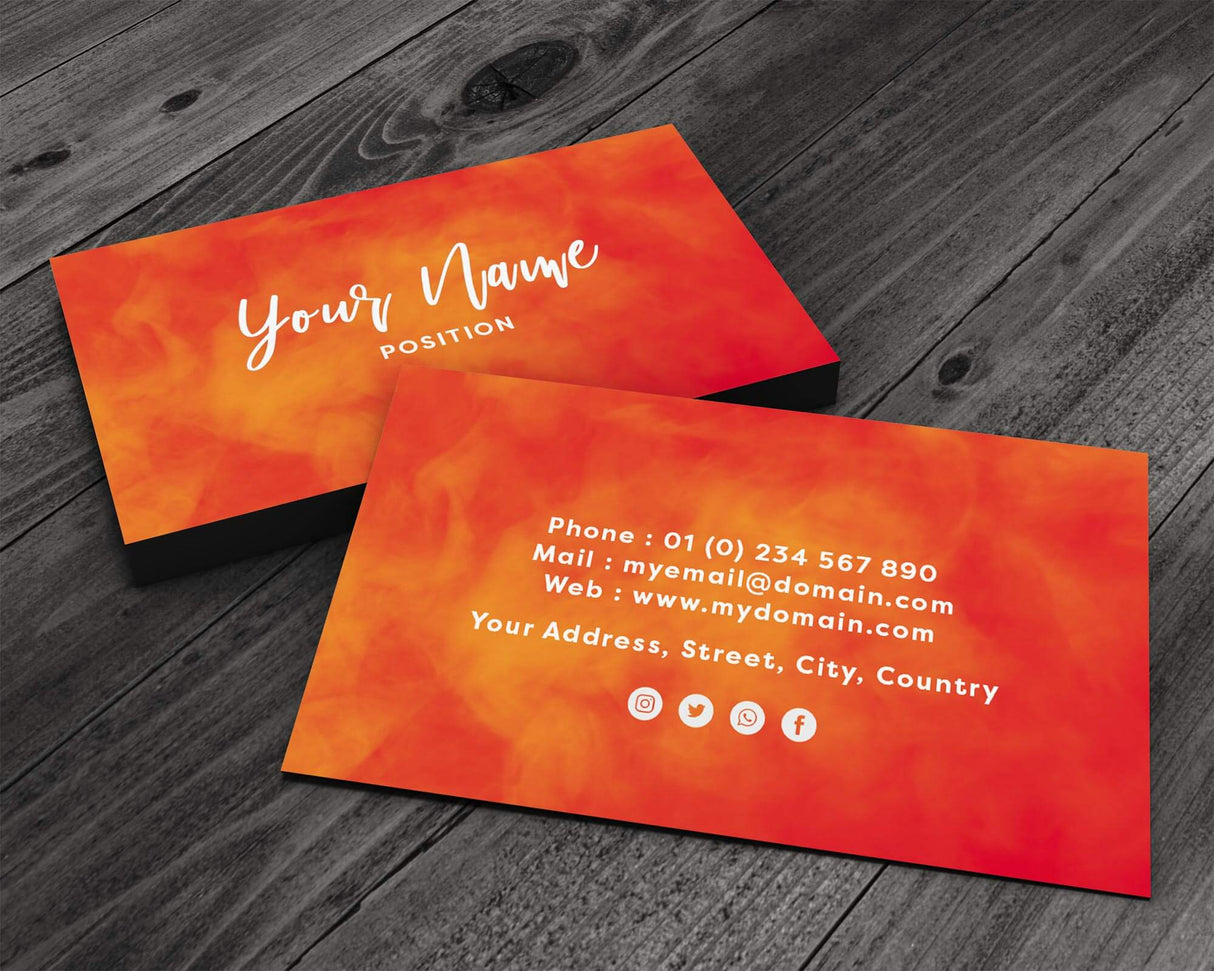 Orange Watercolor - Single or Double Sided