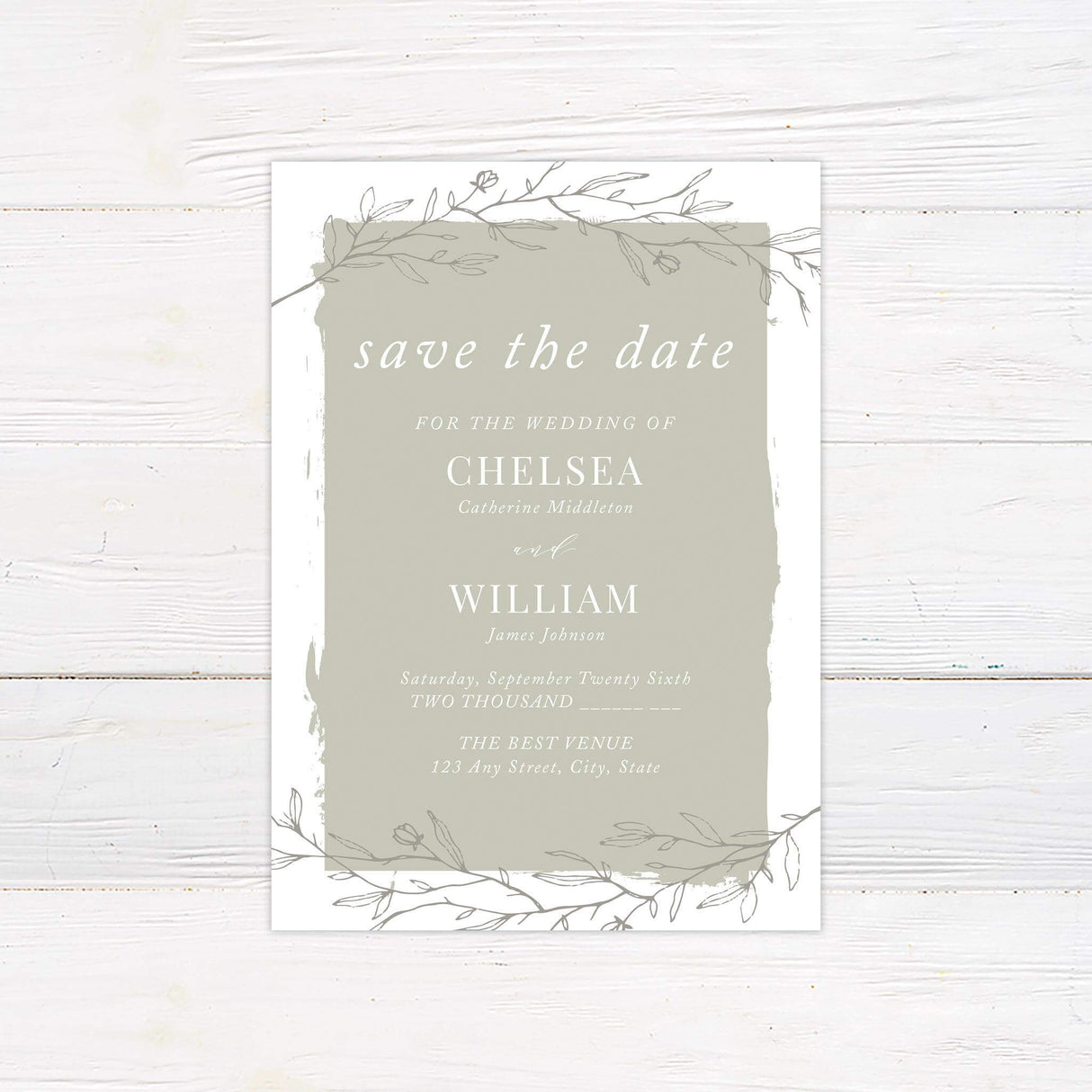 Painted Sage Save The Date - goprintplus