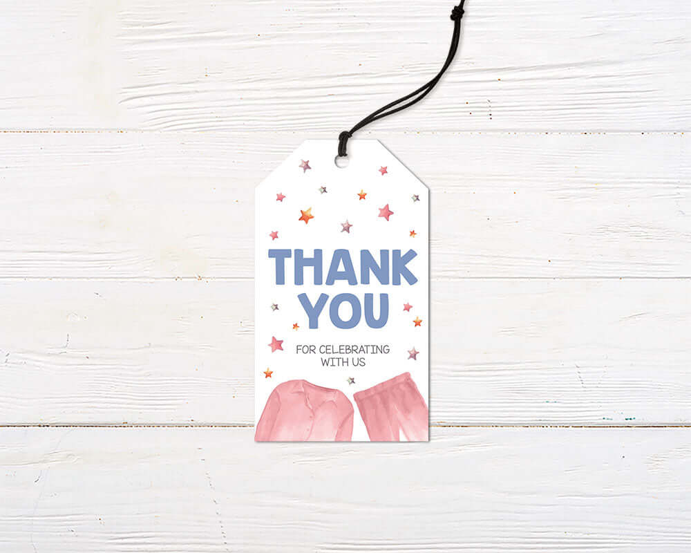 Etiqueta de recuerdo para fiesta de pijamas