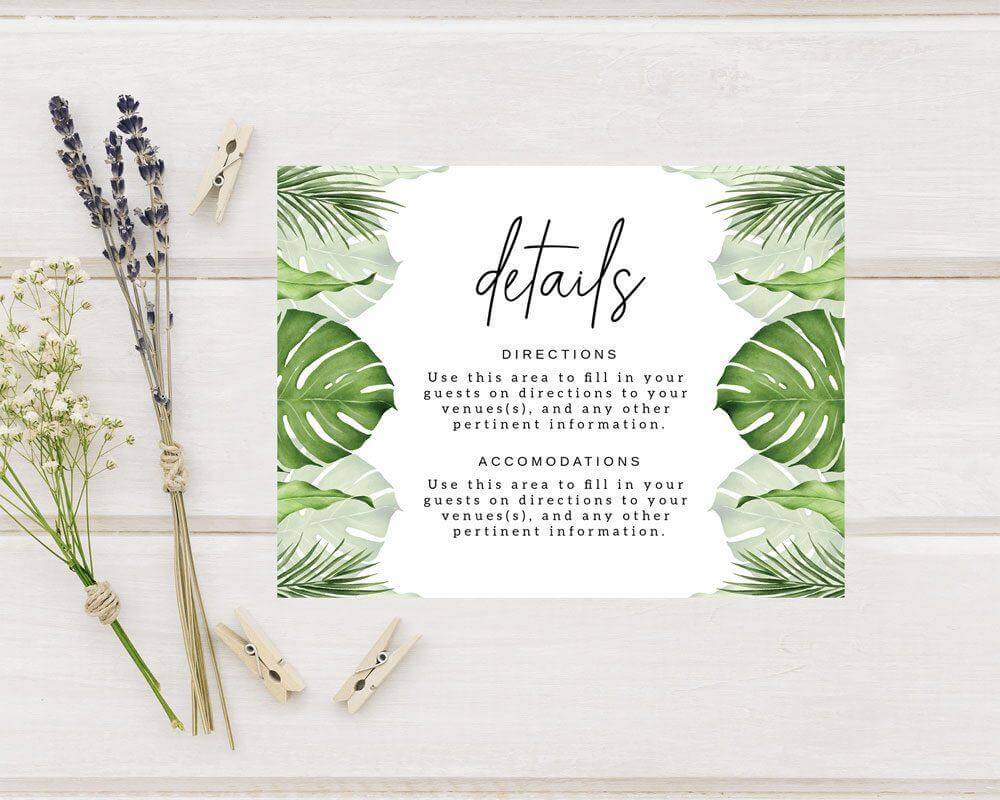 Palm Leaves Details Cards - goprintplus