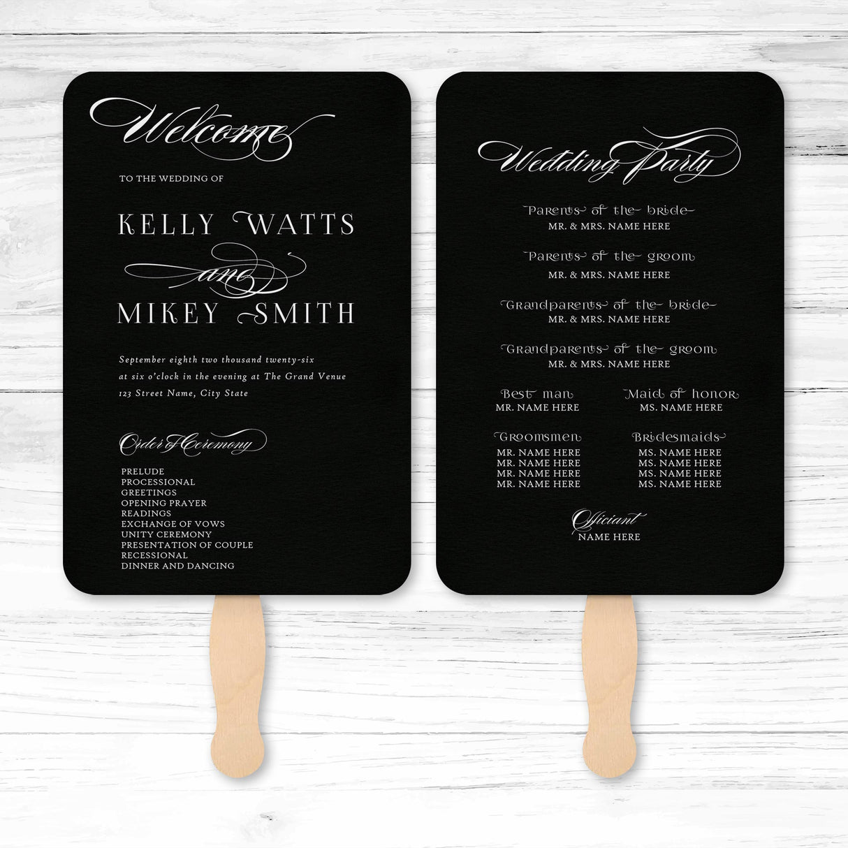 Specialty Paper Wedding or Event Program Fans