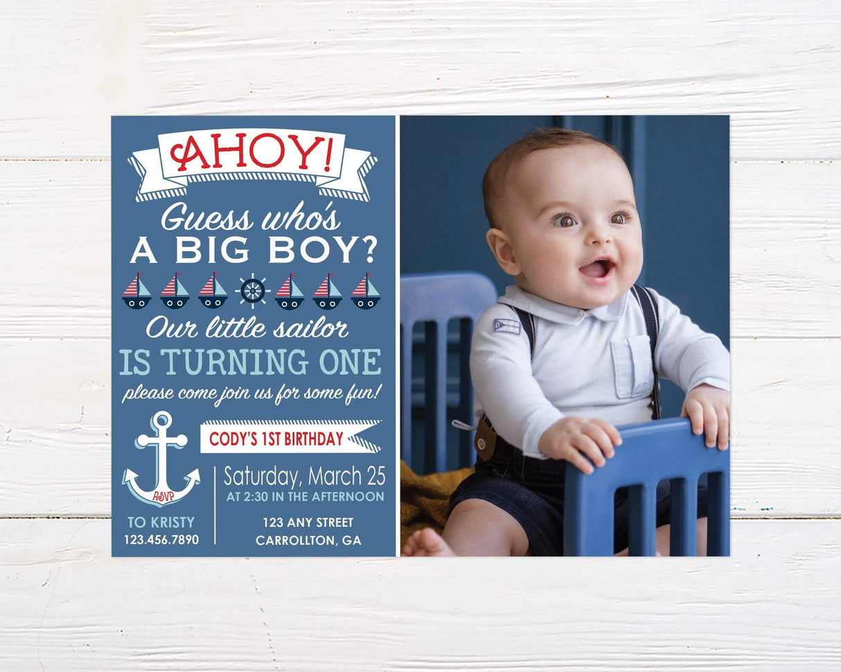 Photo Sailor Birthday Invitation - goprintplus