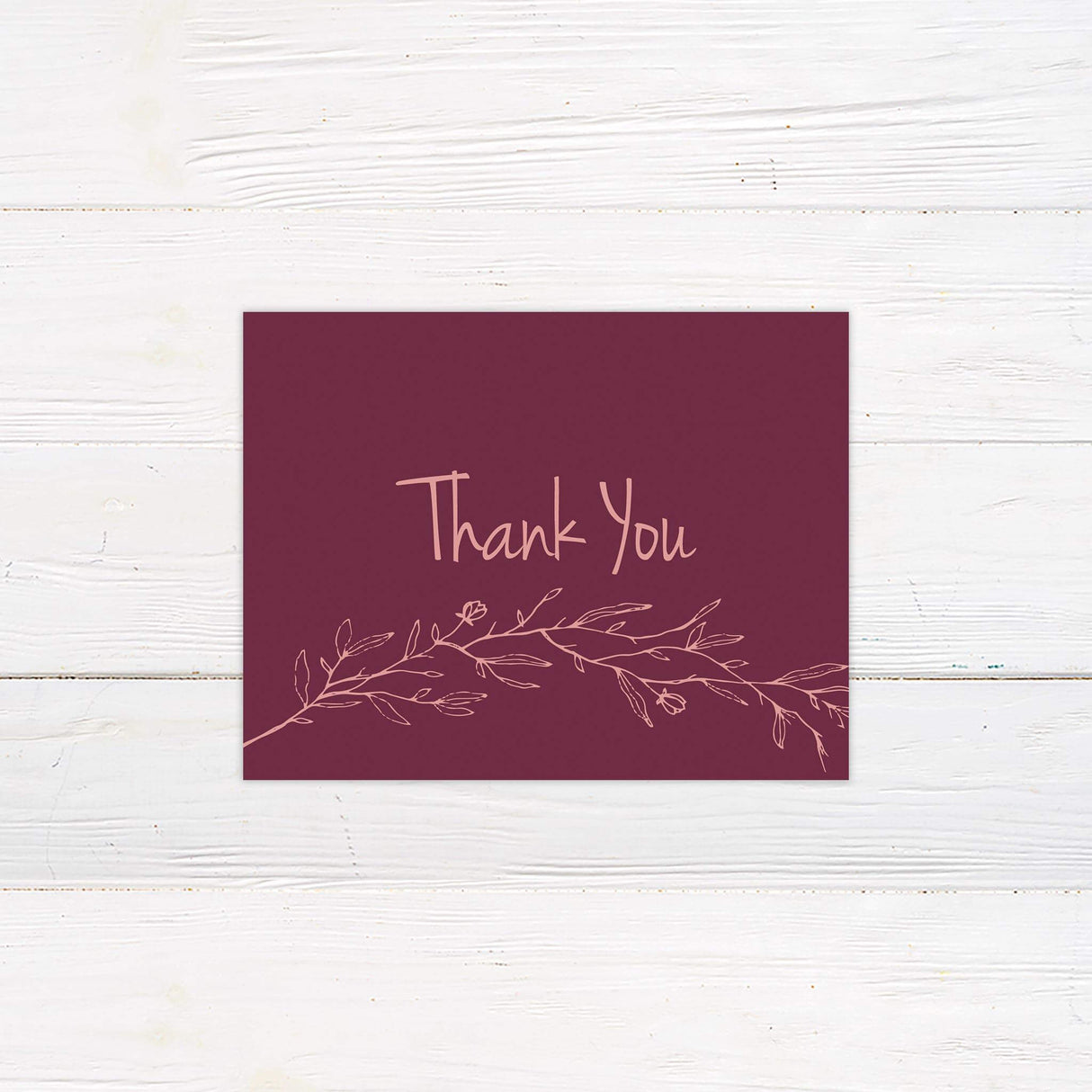 Pink Branch Thank You Card - goprintplus