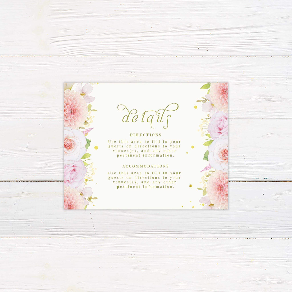 Pink Floral Border Details Cards - goprintplus