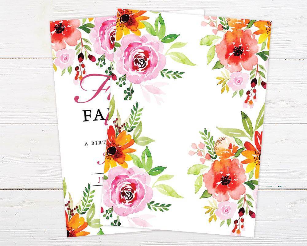 Pink Floral Party Invitation - goprintplus
