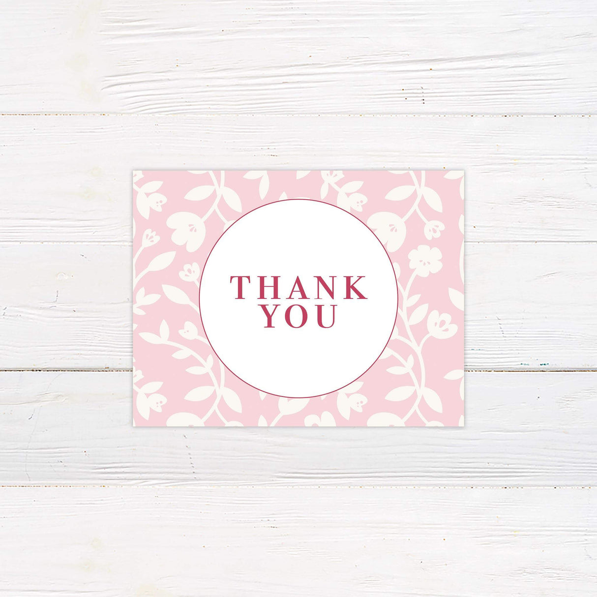 Pink Garden Thank You Card - goprintplus