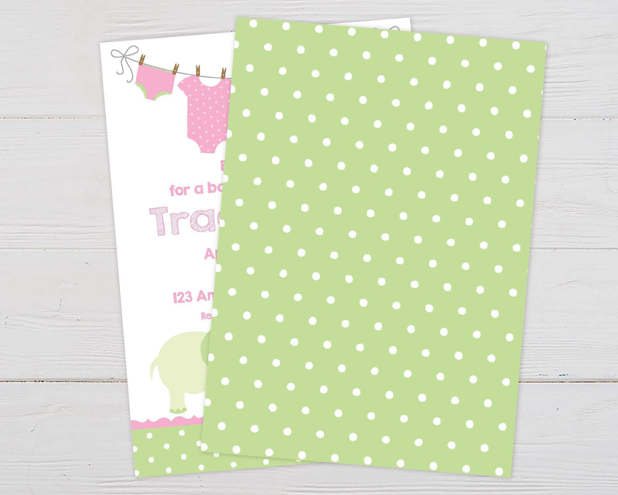 Pink Green Elephants Shower - goprintplus