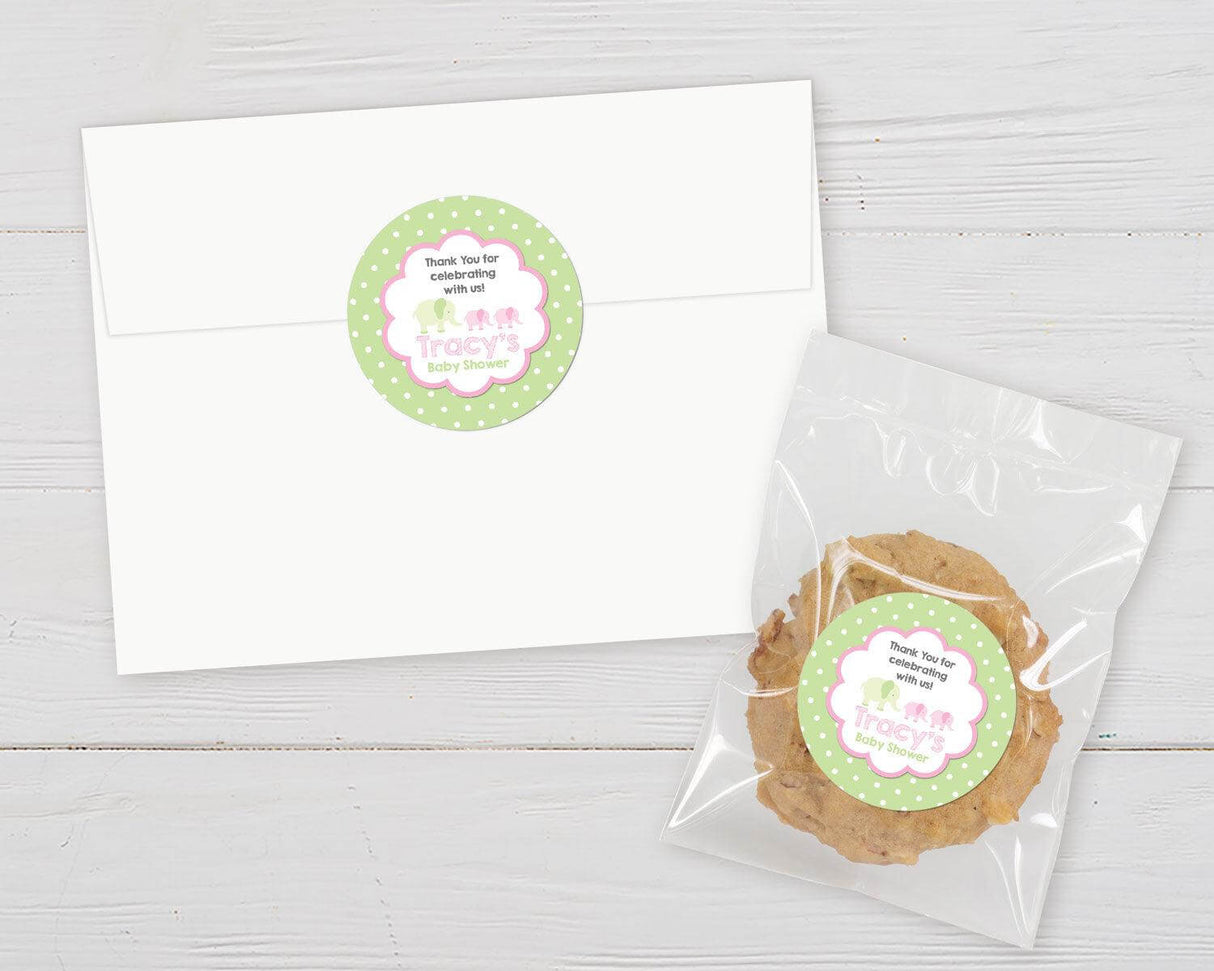 Pink Green Elephants Shower - goprintplus