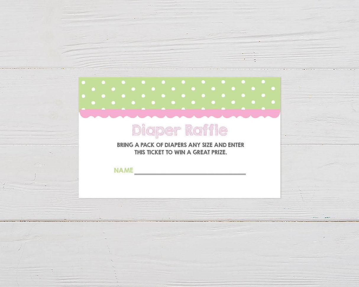 Pink Green Elephants Diaper Raffle - goprintplus