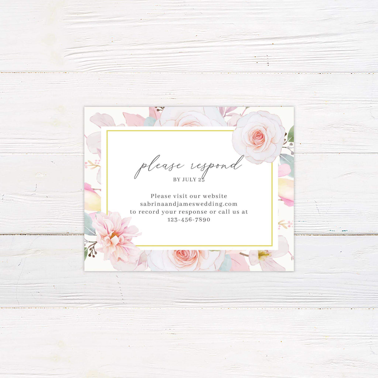 Pink Pastel Floral RSVP - goprintplus