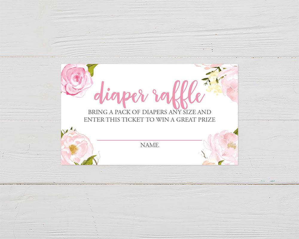 Pink Wreath Diaper Raffle - goprintplus