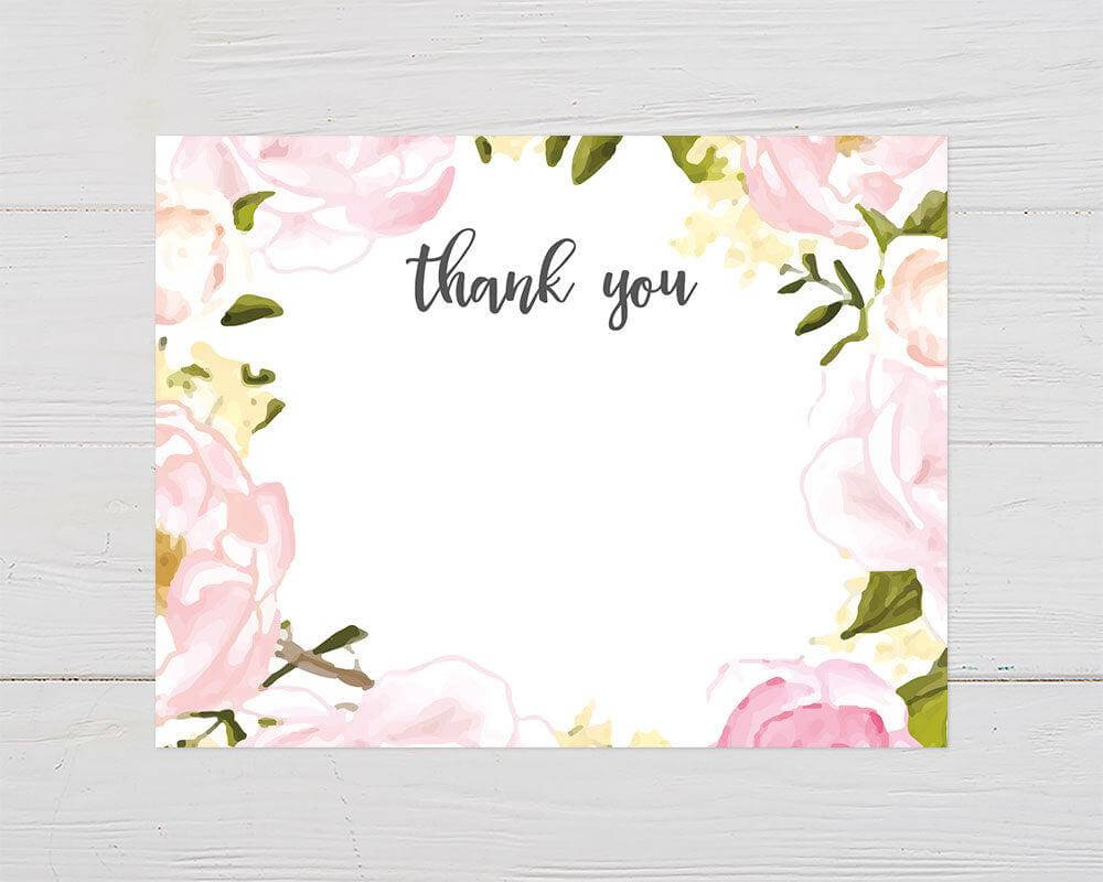 Pink Wreath Thank You Card - goprintplus