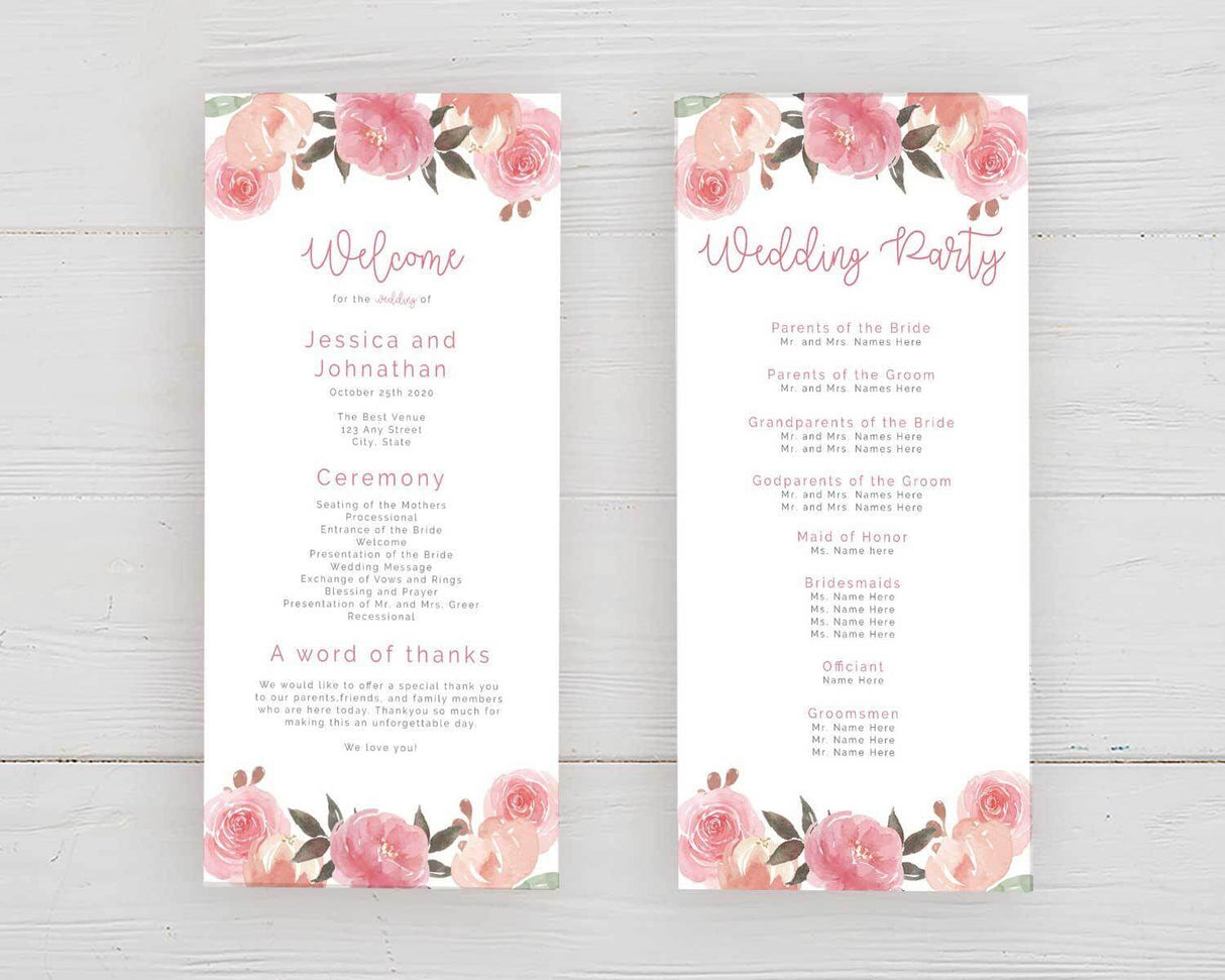 Pink and Peach Program - goprintplus