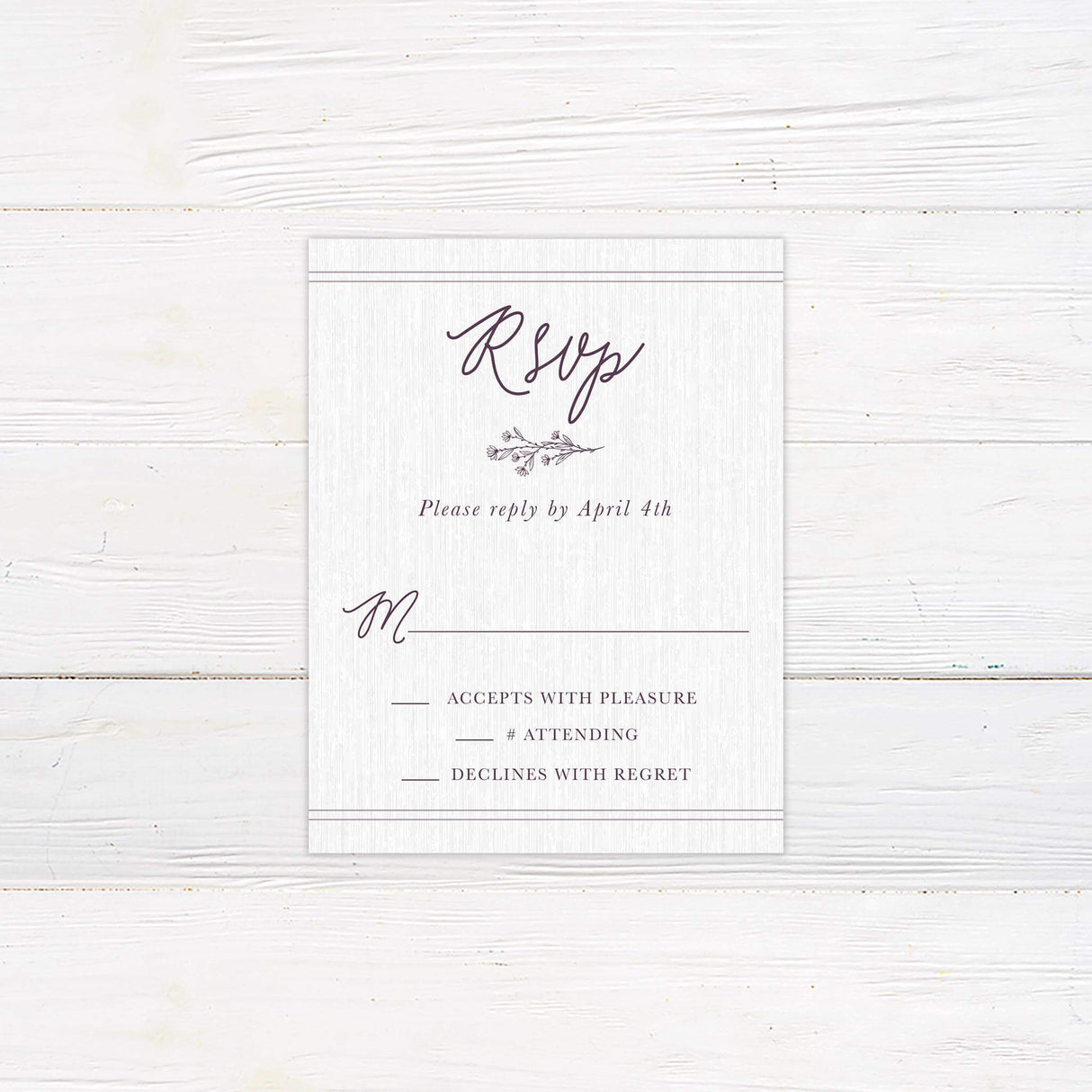 Plum Sprig RSVP - goprintplus