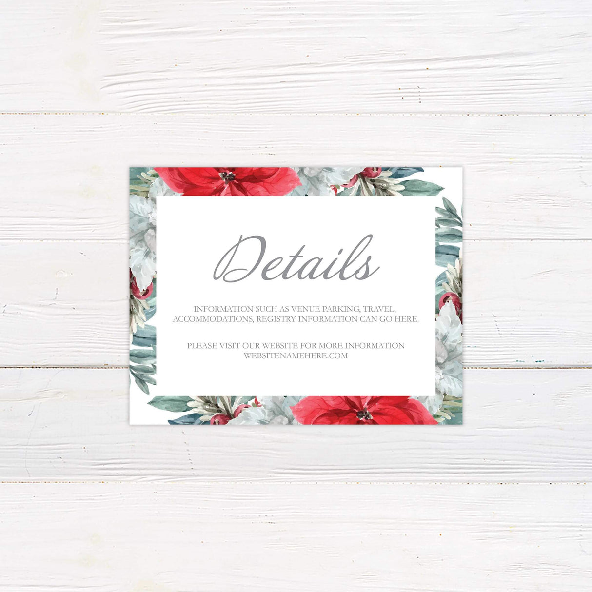Poinsettia Wreath Details Cards