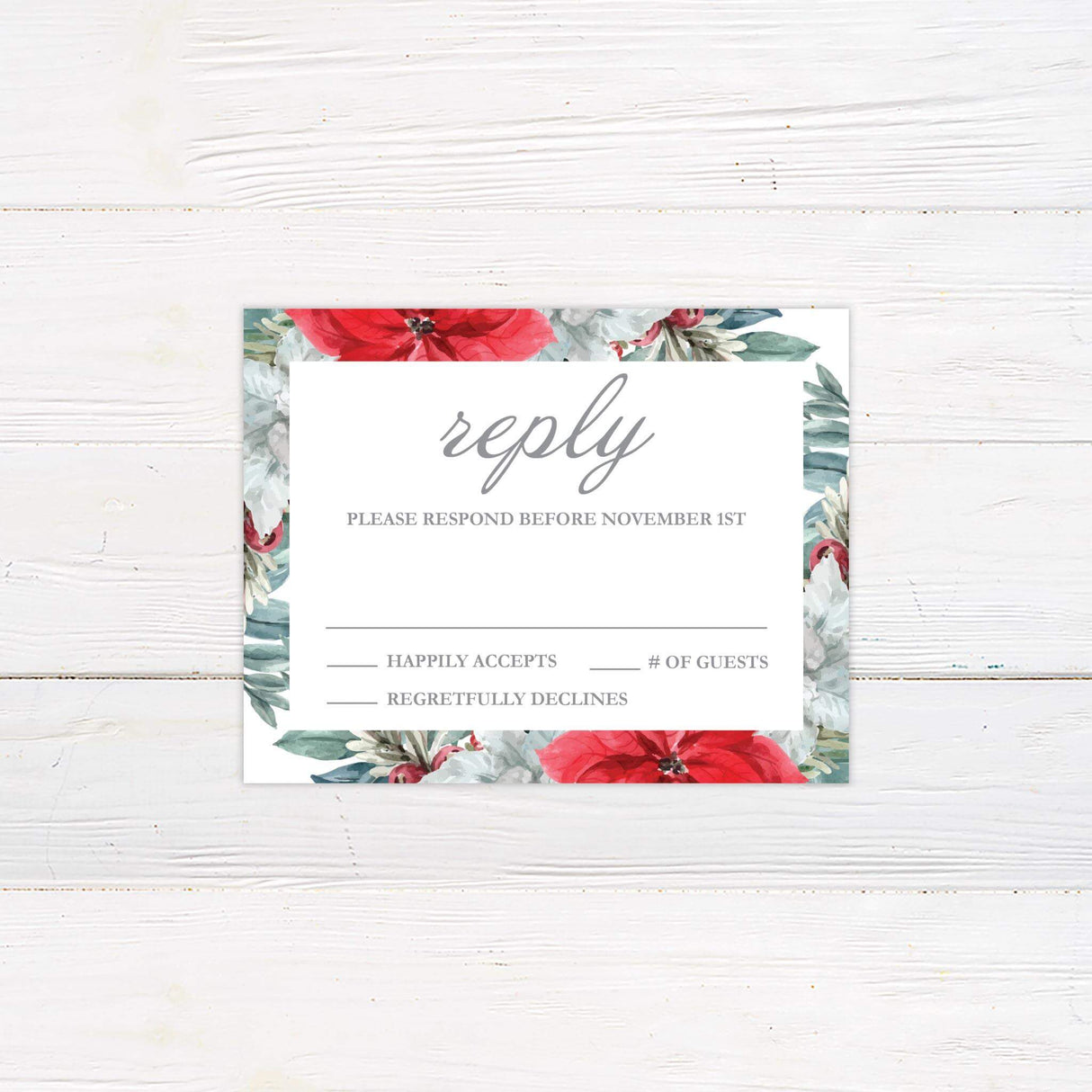Poinsettia Wreath RSVP - goprintplus