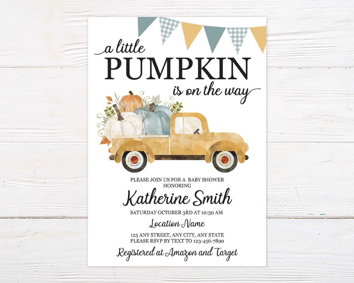 Pumpkin Truck Shower - goprintplus