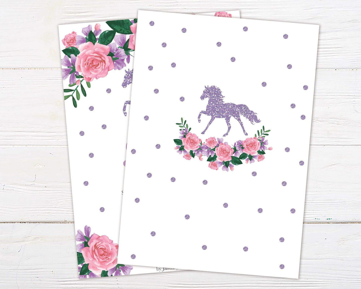 Purple Horse Birthday Invitation - goprintplus