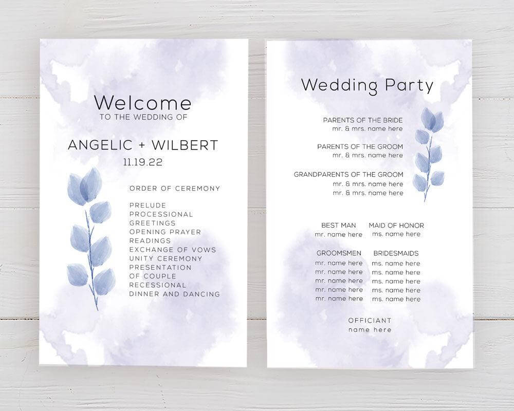 Purple Leaves Watercolor Program - goprintplus