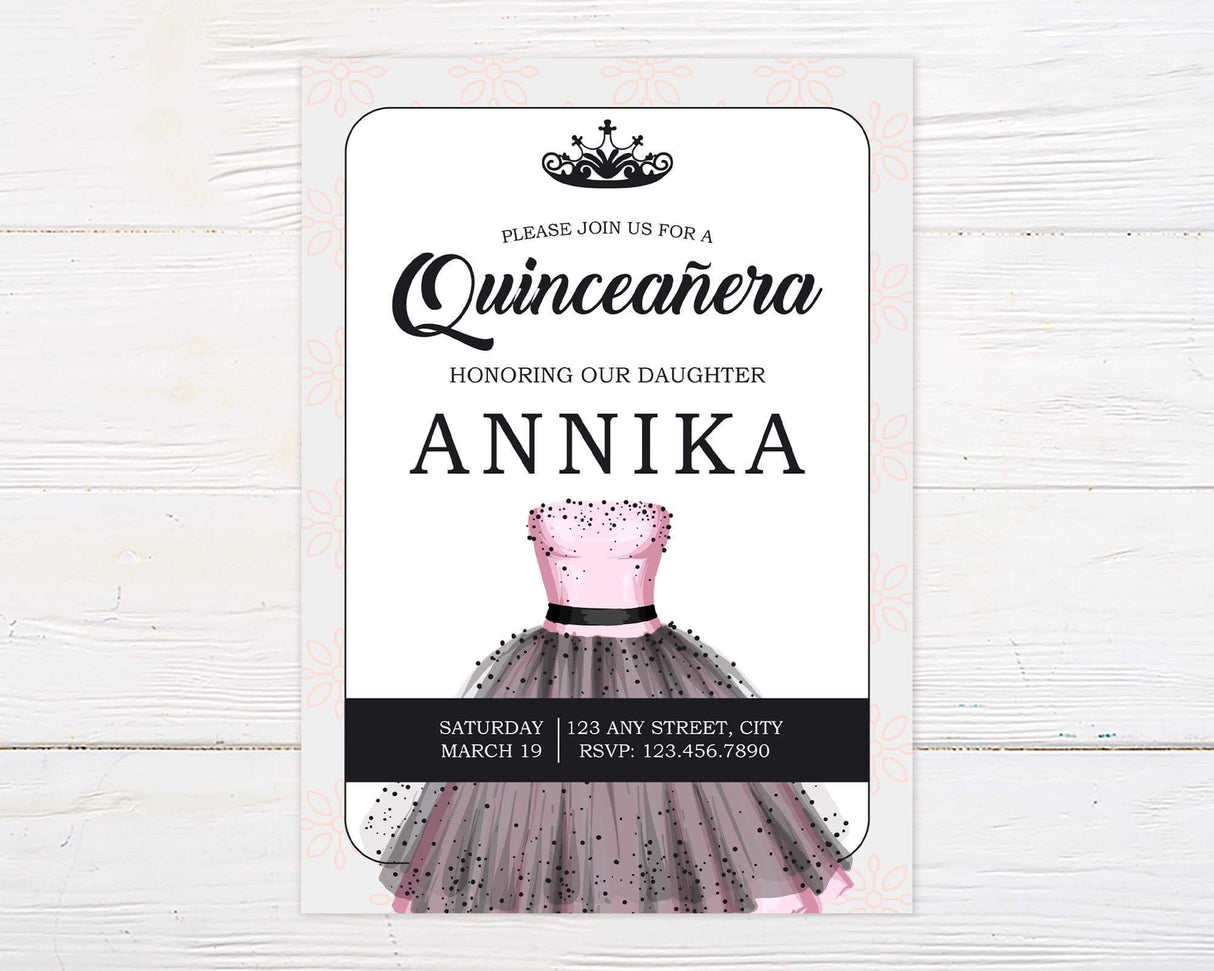 Quinceañera Gown Invitation - goprintplus