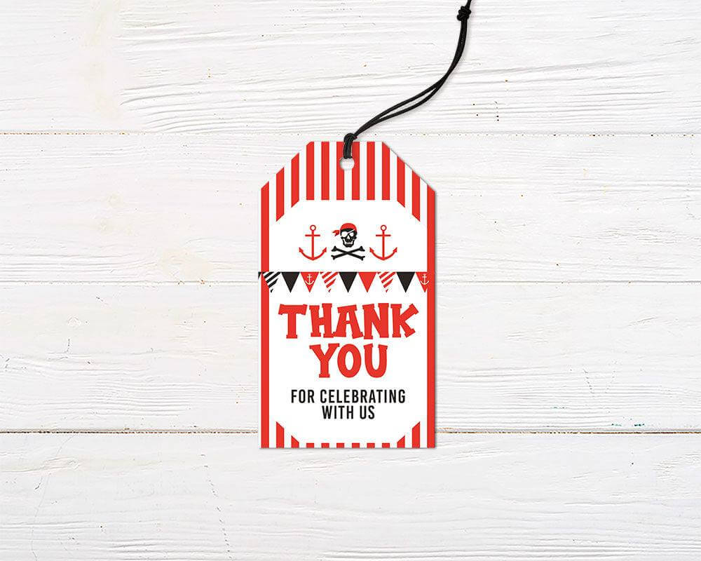 Red Pirate Favor Tag - goprintplus