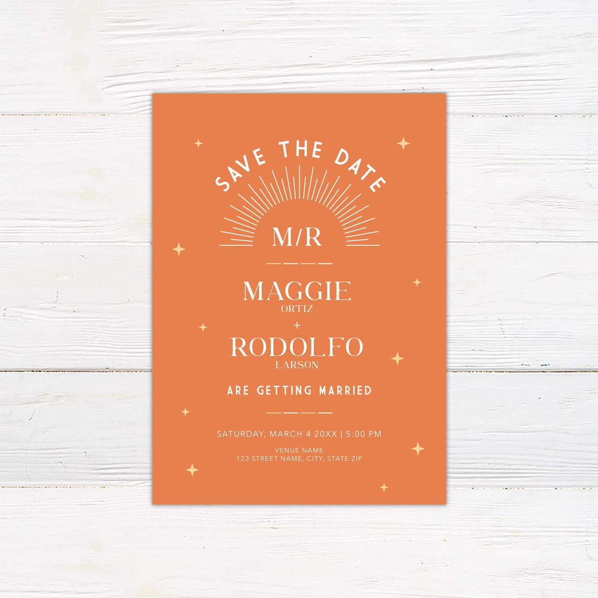 Retro Shine Save The Date - goprintplus