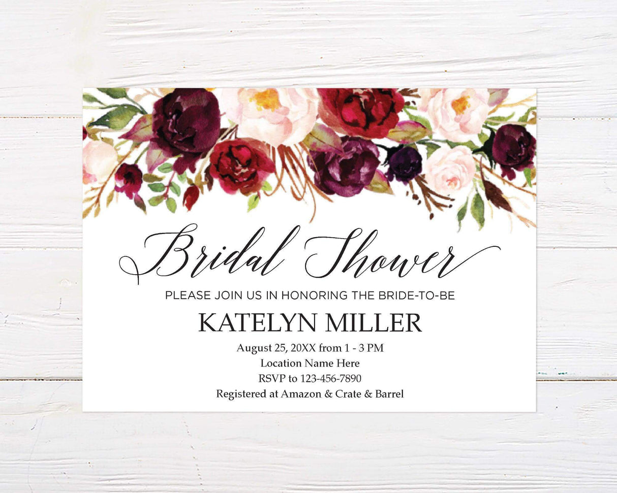 Rose Cascade Invitation - goprintplus