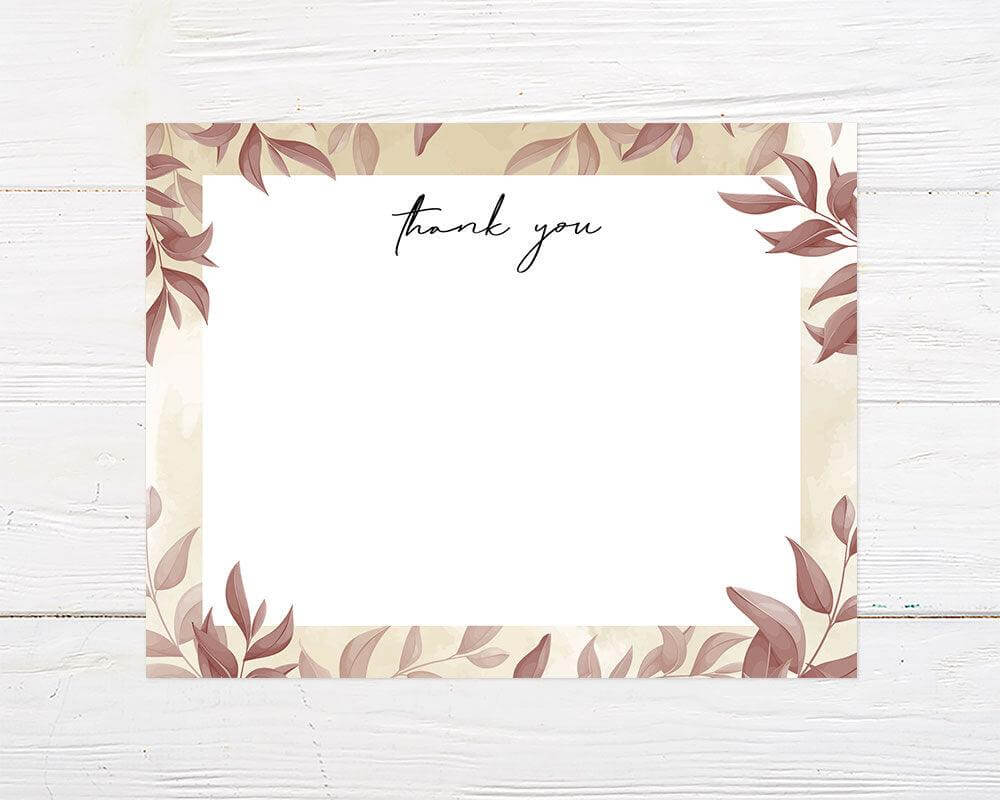 Rose Leaf Thank You Card - goprintplus