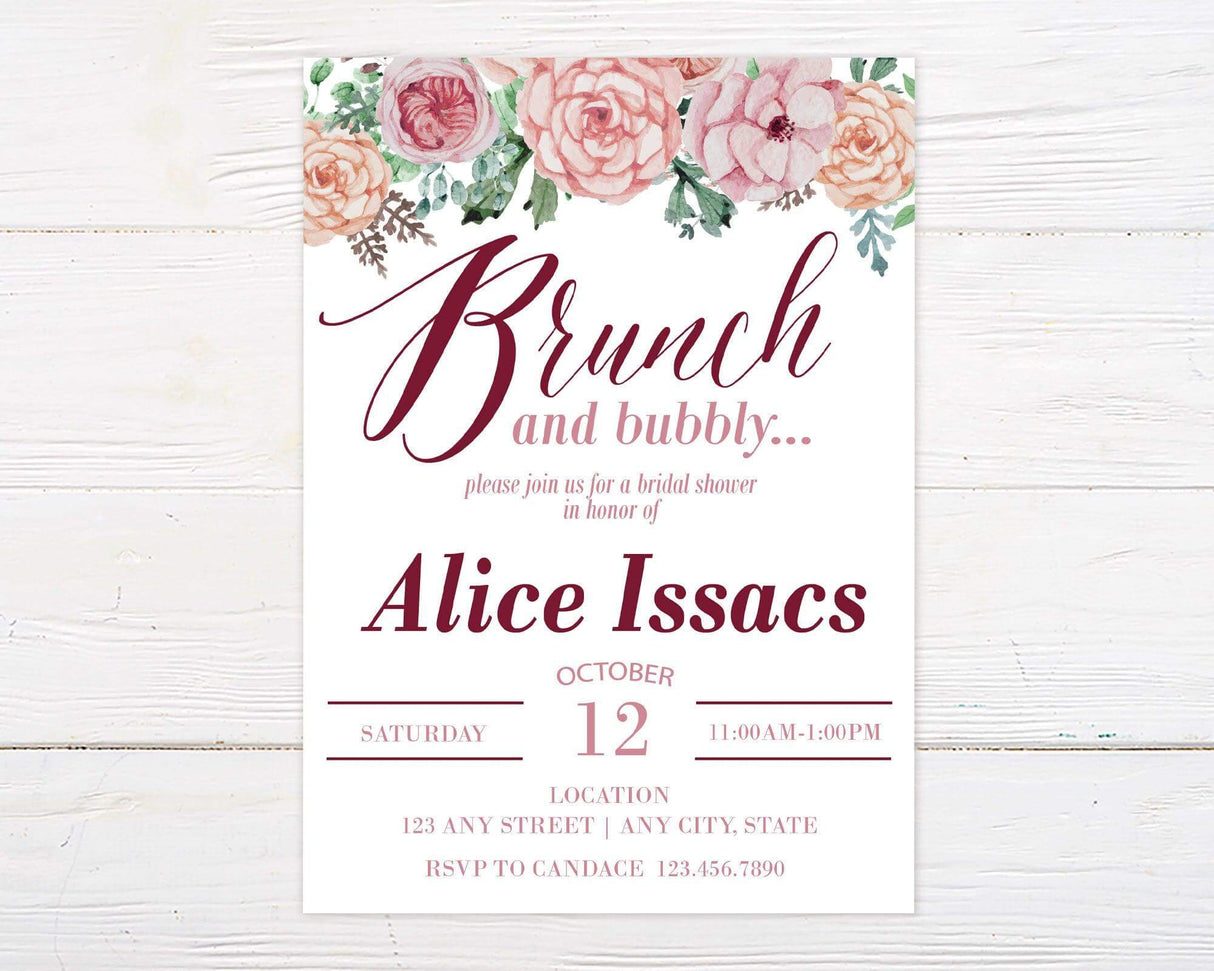Rosy Brunch Invitation - goprintplus