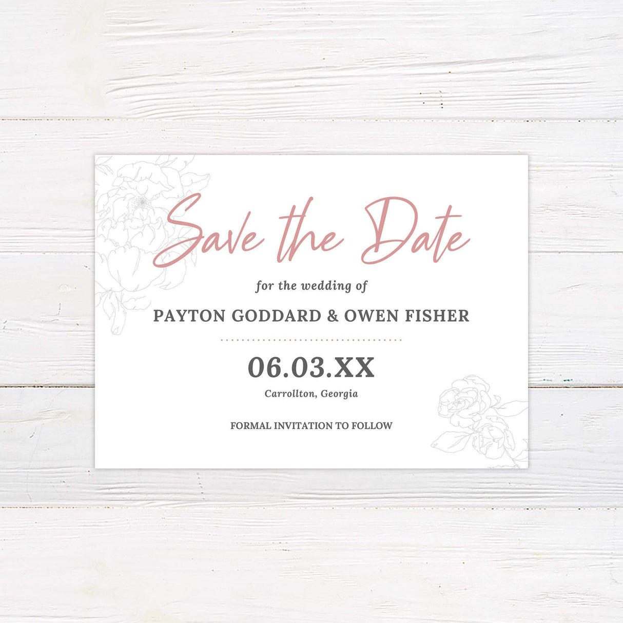Rosy Watercolor Invitations - goprintplus