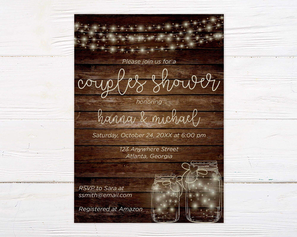 Rustic Lights Invitation - goprintplus