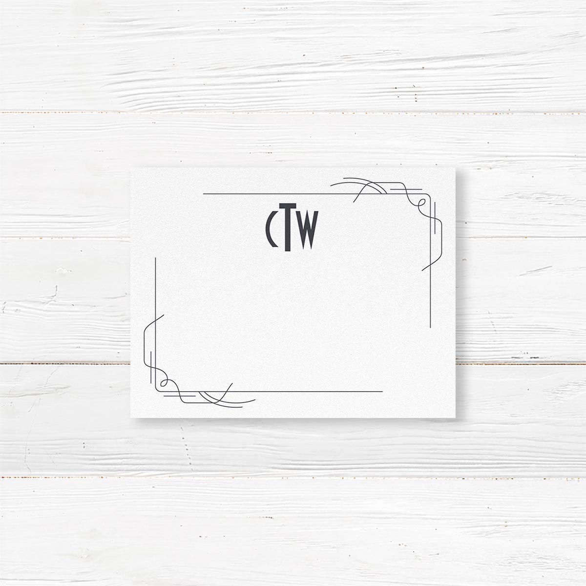 Simple Art Deco Personalized Note Card