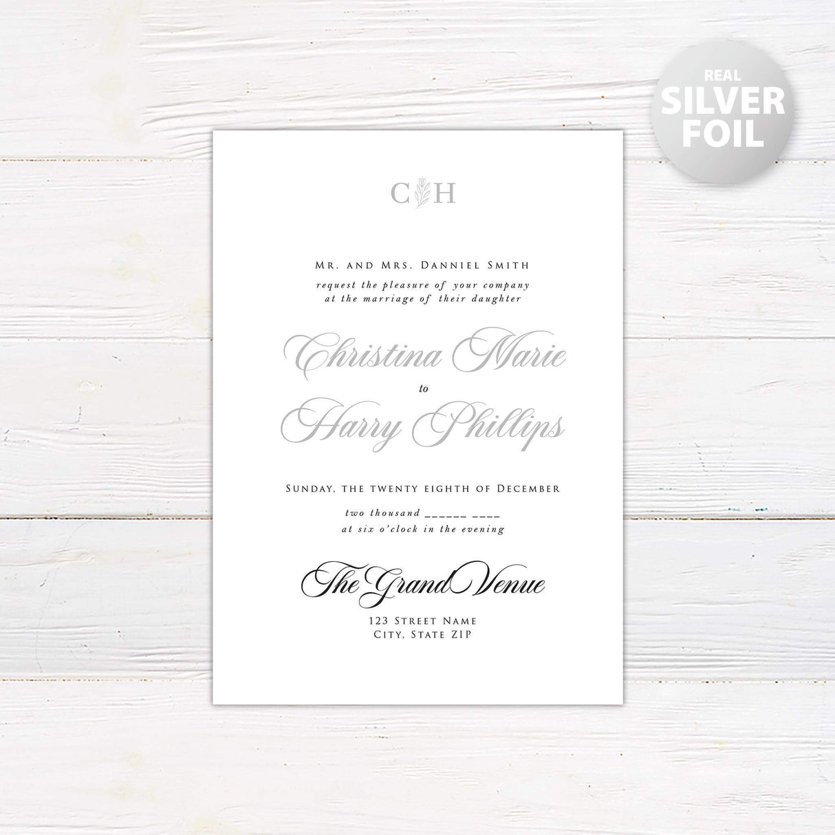 Simple Formal Foil Invitation - goprintplus